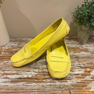 Ralph Lauren yellow leather loafers. Woman’s size 9B. Style name:Corita.